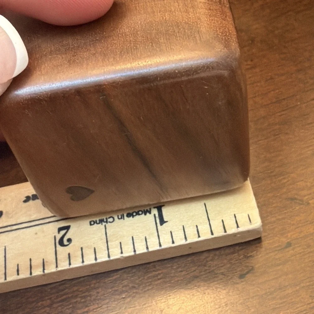 Vintage Wooden Trinket Box Sliding Lid Inlay Design Small Jewelry Stash Holder